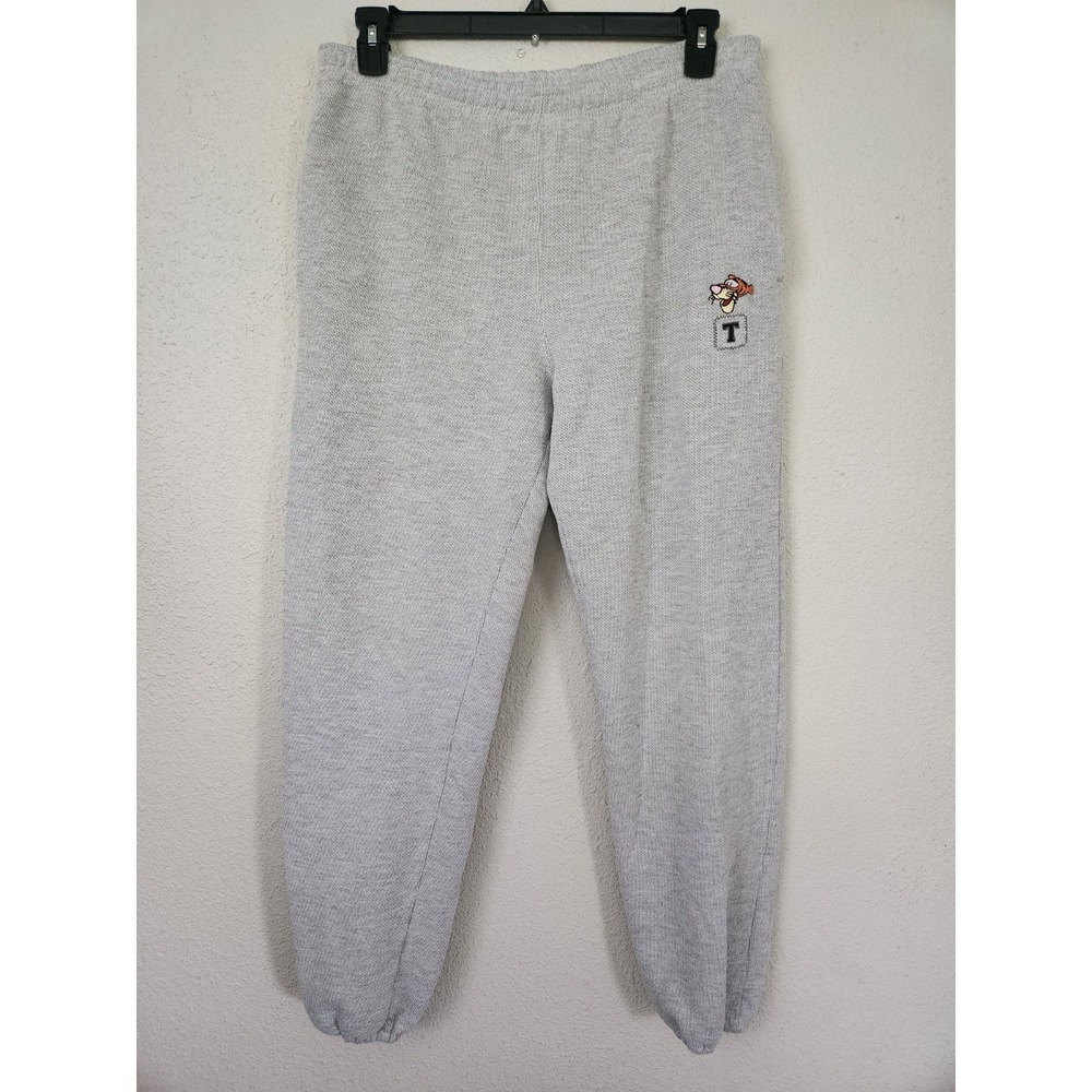 Vintage Disney Gray Sweatpants Drawstring Embroidered Tiger Mens Large